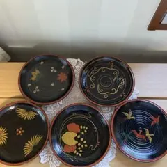 未使用品 丸三漆器 秀衡塗 銘々皿 5枚セット うさぎ 漆器 漆塗 - メルカリ