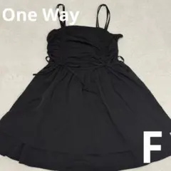 One Way ドロスト 黒 キャミ ミニ ワンピース