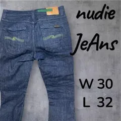 ヌーディージーンズ　LEAN DEAN W30× L32 グリーン　デニム