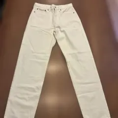 GU ホワイト ストレートデニム 100%コットン