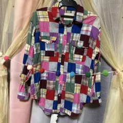 チェック柄 長袖シャツ マルチカラー