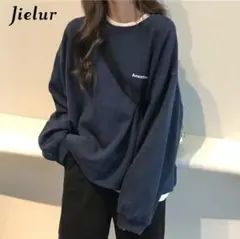 新品タグ付 Jielur ネイビー 長袖Tシャツ 2XLサイズ 韓国