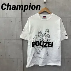 Champion チャンピオン Tシャツ プリント POLIZEI L 白