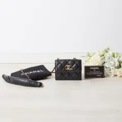 CHANEL マトラッセ ラムスキン ミニチェーンウォレット ショルダーバッグ
