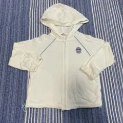 【ファミリア】ホワイト フード付き ジップアップ パーカー
