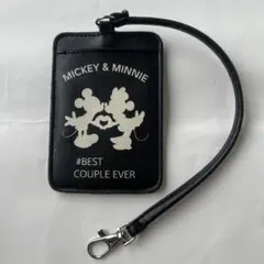 ミッキー・ミニー パスケース ブラック