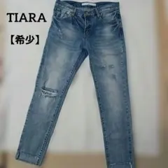 【希少】TIARA ヴィンテージ加工 クラッシュダメージデニム 綿100% Lのサムネイル