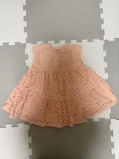 petit main ピンク刺繍ワンピース 80