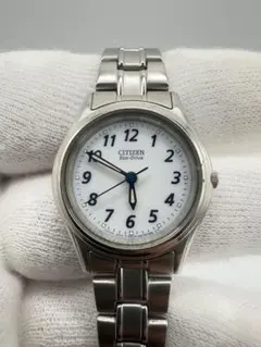 シチズン エコドライブ 腕時計 稼働品 希少ブルー針 E031-S048401