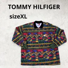 286〓 TOMMY HILFIGER フリースセーター メンズ XL 古着