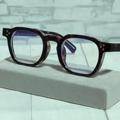 黒べっ甲柄 伊達メガネ ブルーライトカット クリア ウェリントン 男女兼用