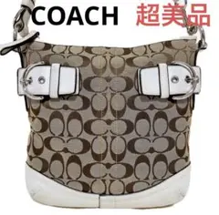 ☆激安☆送料無料☆COACHコーチシグネチャーキャンバス×レザーショルダーバッグ