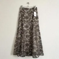 GRL グレイル 花柄刺繍バイカラーマーメイドスカート