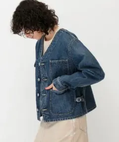 orSlow デニムカバーオール ノーカラー パッチワーク エンジニアジャケット orSlow デニムカバーオール ノーカラー パッチワーク エンジニア