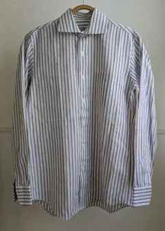 D'URBAN ストライプ 長袖ワイシャツ 39-86
