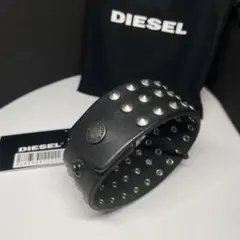 新品★DIESEL スタッズレザーバングルY2K グランジ　タグ・巾着袋付き