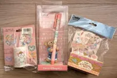 【新品・未使用】ダッフィー ペン立て　シール・マスキングテープセット