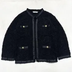 美品　TORRAZZO DONNA ノーカラージャケット　ツイード　金ボタン