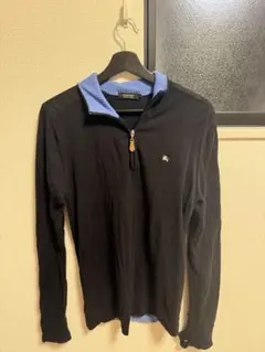 【美品】バーバリーブラックレーベル ハーフジップ ニット 黒 サイズ2