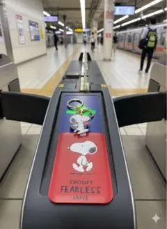 ⭐️【新品未使用】SNOOPY スヌーピー パスケース キーホルダー付き　レッド