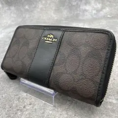 COACH コーチ 長財布　ジッピーウォレット　PVC ブラウン　レザー