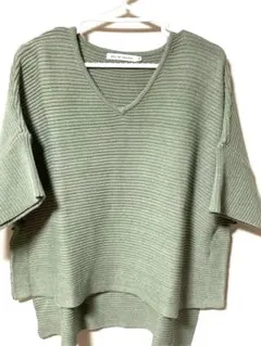 AZUL BY MOUSSY オリーブグリーン ニットトップス Mサイズ
