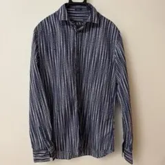 ARMANI EXCHANGE AX 総柄 長袖シャツ S ネイビー 美品のサムネイル