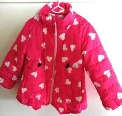 ハート柄ピンクダウンコート110cm
