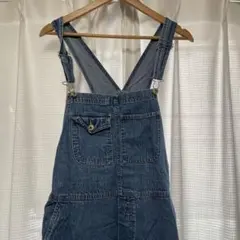 00s vintageデニムブルー サスペンダー付きオーバーオール