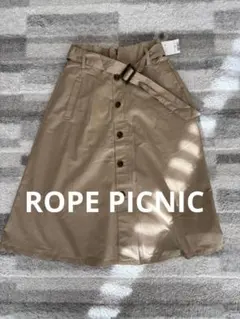 ROPE PICNIC ベージュボタン付きロングスカート