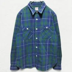 1976【ビームスボーイ】チェック柄ネルシャツ 長袖 紺 Ｆ カジュアル 古着のサムネイル