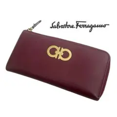 ✨ほぼ未使用✨ Ferragamo　フェラガモ　長財布　ガンチーニ　バーガンディ FERRAGAMO 並行輸入 フェラガモ 長財布 ガンチーニ 22D779