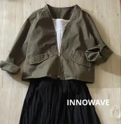 INNOWAVE ブルゾン 綿100% M カーキ 春アウター ショート丈のサムネイル