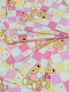 A1318 くま柄 100cm×50cm　コットン100%　6枚組