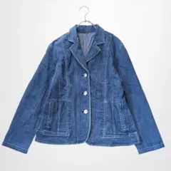 デニムジャケット Gジャン テーラード ストレッチ 羽織 【L相当】