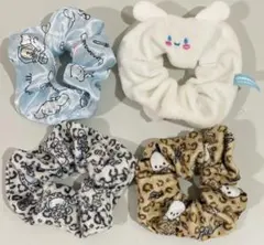 サンリオ シュシュ シナモロール ポチャッコ　4点セット ヒョウ柄