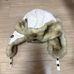 ホワイト ファー フライトキャップ