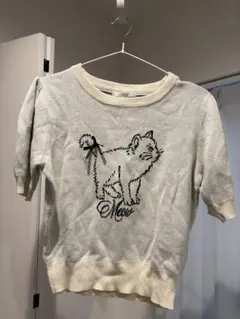 RETRO GIRL 半袖ニット　猫刺繍