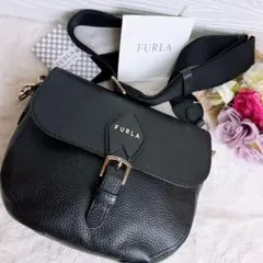 極美品☆FURLAフルラ 2wayショルダーバッグ レザー ブラック ビジネス