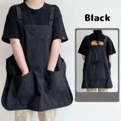 【新品】エプロン　ワークエプロン　ブラック　シンプルのサムネイル