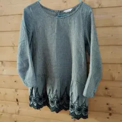 ギンガムチェック チュニック 刺繍入りサマンサモスモス
