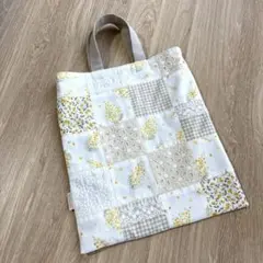 ハンドメイド パッチワークのぺたんこトート