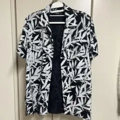 AMIRI リーフ柄 オープンカラーシャツ XS ブラック ホワイト - メルカリ