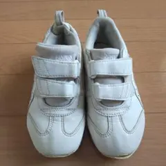 ASICS ホワイト スニーカー ベルクロ式 18.5