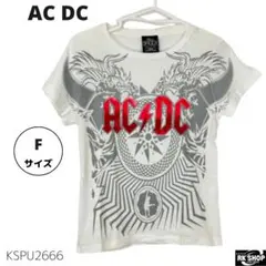 AC DC Tシャツ 半袖 プリント ロック バンドT ホワイト コットンのサムネイル