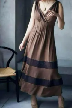 Herlipto Lace-Trimmed Jersey Long Dress