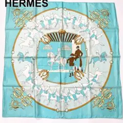 極美品HERMESエルメス ミニスカーフカレ 競馬柄 - メルカリ