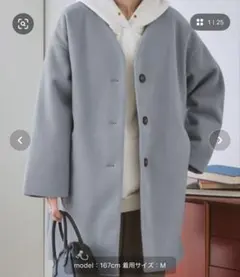 ニッセン フェイクウールノーカラーコートのサムネイル
