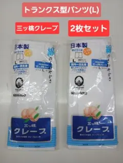 日清紡 三ッ桃クレープ トランクス型パンツ Lサイズ 2枚セットのサムネイル