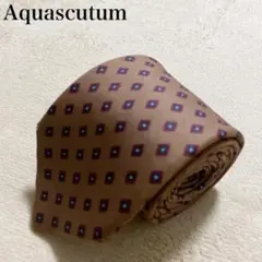 アクアスキュータム 英国製 シルク 小紋 ネクタイ イングランド 上品 8-17